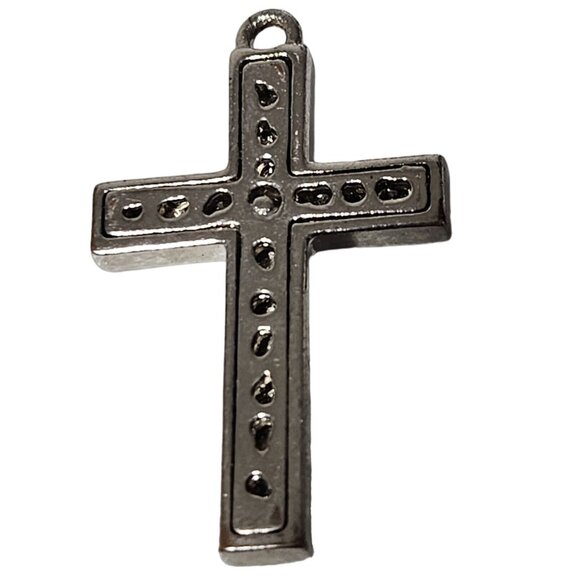 Religious Jesus Christ Figure Cross Pendant Rhinestone Jewelry Christianity - Picture 2 of 3